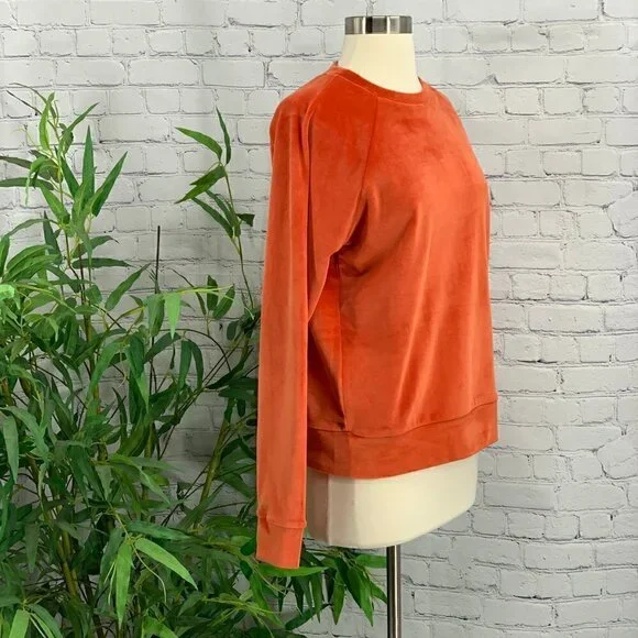 Double Zero Burnt Orange Velour Pullover Sweater - Picture 2 of 6